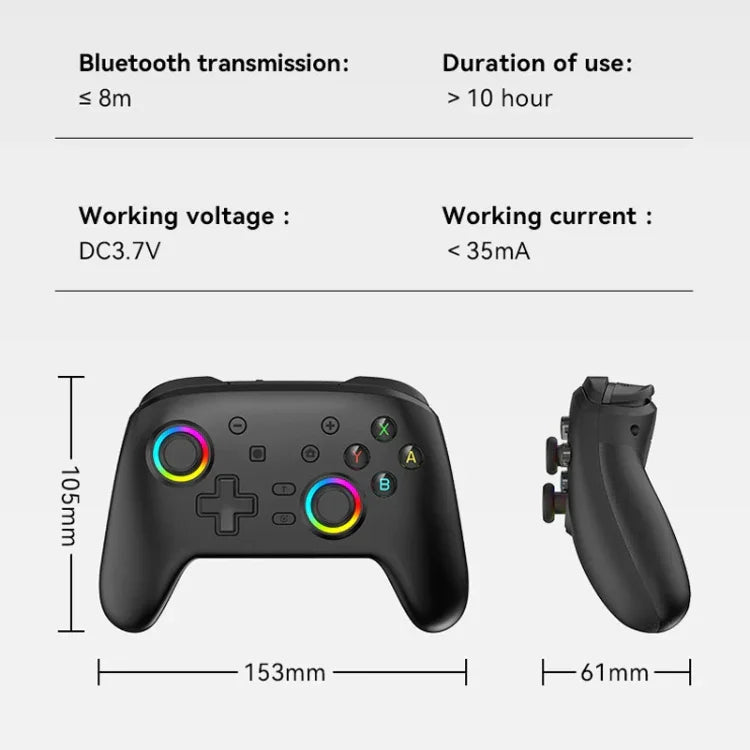 จอยเกมสั่นไร้สายบลูทูธสำหรับ Nintendo Switch/Switch PRO, สีดำทอง, ขาวเขียว, ดำ, ขาว