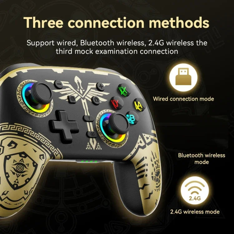 จอยเกมสั่นไร้สายบลูทูธสำหรับ Nintendo Switch/Switch PRO, สีดำทอง, ขาวเขียว, ดำ, ขาว