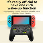 จอยเกมสั่นไร้สายบลูทูธสำหรับ Nintendo Switch/Switch PRO, สีดำทอง, ขาวเขียว, ดำ, ขาว