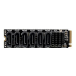 M2 M-EKY PCIE3.0 เป็น SATA6G การ์ดขยายการถ่ายโอน 6 พอร์ต อะแดปเตอร์ขยายฮาร์ดดิสก์, 6 พอร์ต