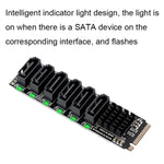 M2 M-EKY PCIE3.0 เป็น SATA6G การ์ดขยายการถ่ายโอน 6 พอร์ต อะแดปเตอร์ขยายฮาร์ดดิสก์, 6 พอร์ต