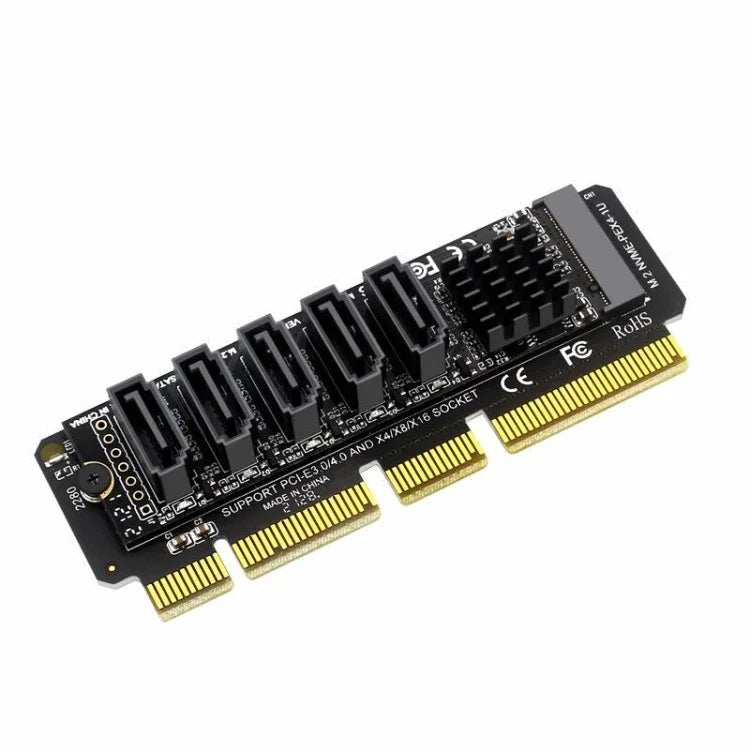 การ์ดถ่ายโอนพอร์ต SATA5 แบบ M.2NVME-PCIE X4 / X8 / X16 ชิป JMB585
