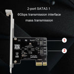 การ์ดขยาย PCIE 2 พอร์ต SATA 3.0 6Gbps สำหรับเคสคอมพิวเตอร์เดสก์ท็อป