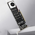 อะแดปเตอร์ขยาย PCI-E X16 เป็น M.2 M-key NVME X4 SSD RAID Array รองรับ 2242/2260/2280/22110, PH44Plus