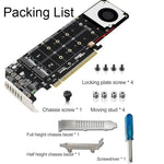 อะแดปเตอร์ขยาย PCI-E X16 เป็น M.2 M-key NVME X4 SSD RAID Array รองรับ 2242/2260/2280/22110, PH44Plus