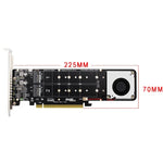 อะแดปเตอร์ขยาย PCI-E X16 เป็น M.2 M-key NVME X4 SSD RAID Array รองรับ 2242/2260/2280/22110, PH44Plus