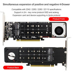 อะแดปเตอร์ขยาย PCI-E X16 เป็น M.2 M-key NVME X4 SSD RAID Array รองรับ 2242/2260/2280/22110, PH44Plus
