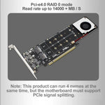 อะแดปเตอร์ขยาย PCI-E X16 เป็น M.2 M-key NVME X4 SSD RAID Array รองรับ 2242/2260/2280/22110, PH44Plus