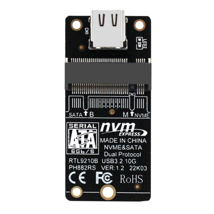 กล่องฮาร์ดดิสก์ M.2 NVME การ์ดถ่ายโอน ชิป RTL9210B Type-C / USB-C USB3.1 Gen2 10Gbps