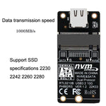 กล่องฮาร์ดดิสก์ M.2 NVME การ์ดถ่ายโอน ชิป RTL9210B Type-C / USB-C USB3.1 Gen2 10Gbps