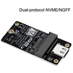 กล่องฮาร์ดดิสก์ M.2 NVME การ์ดถ่ายโอน ชิป RTL9210B Type-C / USB-C USB3.1 Gen2 10Gbps