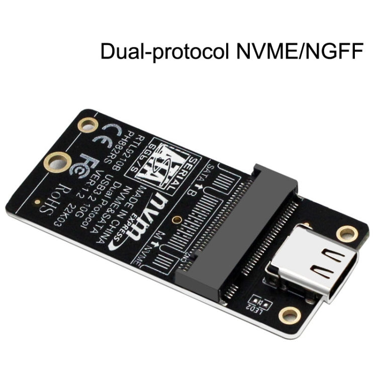 กล่องฮาร์ดดิสก์ M.2 NVME การ์ดถ่ายโอน ชิป RTL9210B Type-C / USB-C USB3.1 Gen2 10Gbps