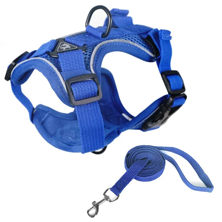 ชุดเสื้อกั๊กและสายจูงสะท้อนแสงสำหรับสุนัขและแมว ขนาด S, M, L, XL