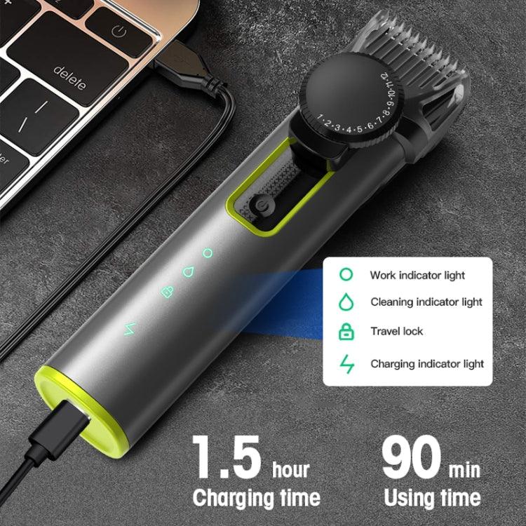 เครื่องโกนหนวดสำหรับผู้ชายอเนกประสงค์กันน้ำ IPX5 4 ใน 1 พร้อมเครื่องตัดขนจมูก ชาร์จ USB, รุ่น 677 4 ใน 1