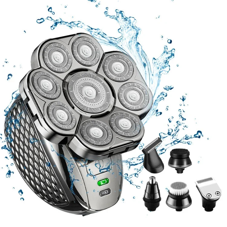 เครื่องโกนหนวด USB หัวมีด 9 ใบอเนกประสงค์ ล้างน้ำได้ทั้งตัว สำหรับผู้ชาย 6 ใน 1