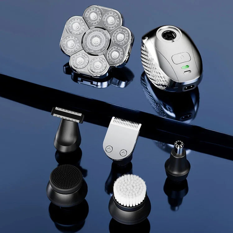 เครื่องโกนหนวด USB หัวมีด 9 ใบอเนกประสงค์ ล้างน้ำได้ทั้งตัว สำหรับผู้ชาย 6 ใน 1