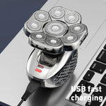 เครื่องโกนหนวด USB หัวมีด 9 ใบอเนกประสงค์ ล้างน้ำได้ทั้งตัว สำหรับผู้ชาย 6 ใน 1