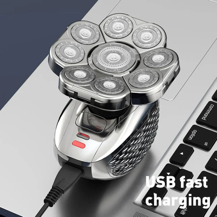 เครื่องโกนหนวด USB หัวมีด 9 ใบอเนกประสงค์ ล้างน้ำได้ทั้งตัว สำหรับผู้ชาย 6 ใน 1