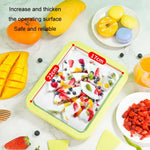 เครื่องทำโยเกิร์ตทอดขนาดเล็กสำหรับใช้ในครัวเรือน เด็ก DIY ถาดน้ำแข็งทอด, สแตนเลสสีเขียว 26x21 ซม., สแตนเลสสีขาว 26x21 ซม., สแตนเลสสีชมพู 22.5x17.5 ซม., สแตนเลสสีขาว 22.5x17.5 ซม., อะลูมิเนียมอัลลอยสีขาว 22.5x17.5 ซม.
