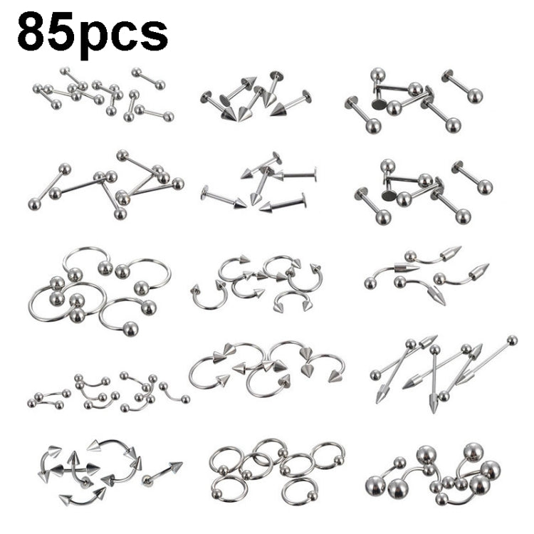 เครื่องประดับเจาะ 85 ชิ้น สแตนเลส สตั๊ดปาก สตั๊ดคิ้ว สตั๊ดจมูก