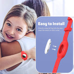 สายรัดนาฬิกาซิลิโคนสำหรับเด็กสำหรับ AirTag รุ่นที่ 2 / AirTag รุ่นที่ 1 พร้อมเคสป้องกัน