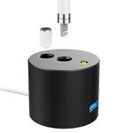อะแดปเตอร์ชาร์จ USB ฐานโลหะพร้อมไฟ LED สำหรับ Apple Pencil 1 รุ่น A48 สีเงิน สีดำ และโรสโกลด์