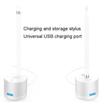อะแดปเตอร์ชาร์จ USB ฐานโลหะพร้อมไฟ LED สำหรับ Apple Pencil 1 รุ่น A48 สีเงิน สีดำ และโรสโกลด์