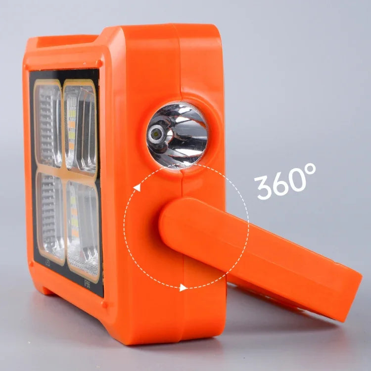 ไฟสปอร์ตไลท์พลังงานแสงอาทิตย์แบบพกพา ไฟฉายฉุกเฉิน 144 หลอด LED