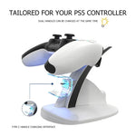 iplay HBP-253 สำหรับฐานชาร์จคู่จอยจับเกมไร้สาย PS5 พร้อมขาตั้ง, HBP-253 (สีขาว), HBP-253 (สีดำ)