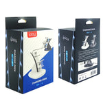 iplay HBP-253 สำหรับฐานชาร์จคู่จอยจับเกมไร้สาย PS5 พร้อมขาตั้ง, HBP-253 (สีขาว), HBP-253 (สีดำ)