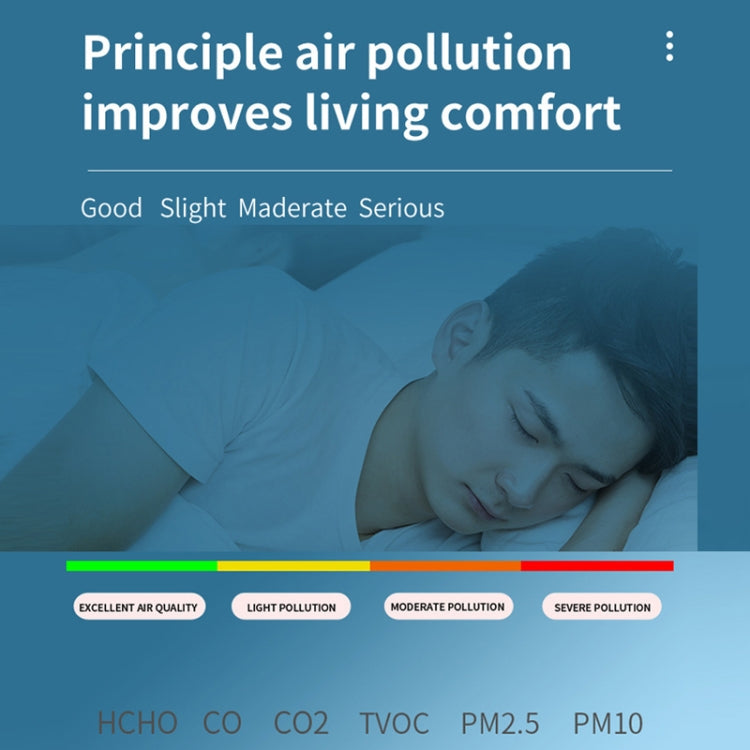 เครื่องตรวจวัดคุณภาพอากาศ PM2.5/PM10 เครื่องวัดคุณภาพอากาศในร่ม, เครื่องตรวจวัดคุณภาพอากาศ 6 in 1 สีขาว, เครื่องตรวจวัดคุณภาพอากาศ 6 in 1 สีดำ