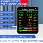 เครื่องตรวจวัดคุณภาพอากาศ PM2.5/PM10 เครื่องวัดคุณภาพอากาศในร่ม, เครื่องตรวจวัดคุณภาพอากาศ 6 in 1 สีขาว, เครื่องตรวจวัดคุณภาพอากาศ 6 in 1 สีดำ