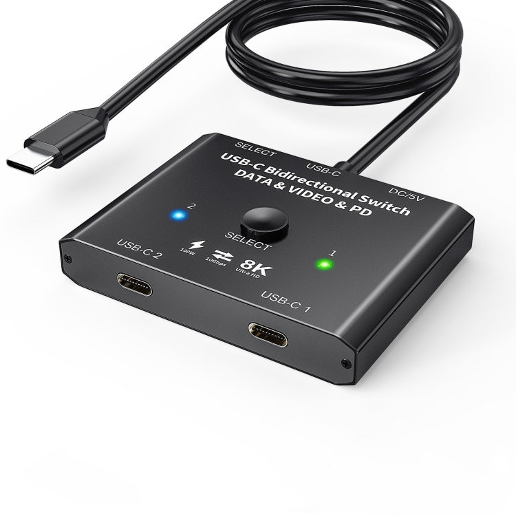 สวิตช์สองทาง 8K30 Type-C / USB-C ความเร็ว 10Gbps ตัวแยกสัญญาณ HD, KC-C201, C201 เครื่องเดียว