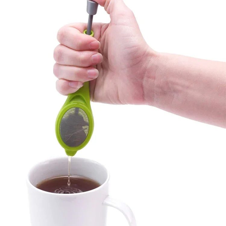 ที่กรองชาชาและกาแฟแบบใช้ซ้ำได้ พร้อมลูกสูบในตัว ทำจากพลาสติกเกรดอาหารแบบพกพา