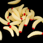 100pcs Red Headed Bread Worm Suite Fake Bait, 100pcs