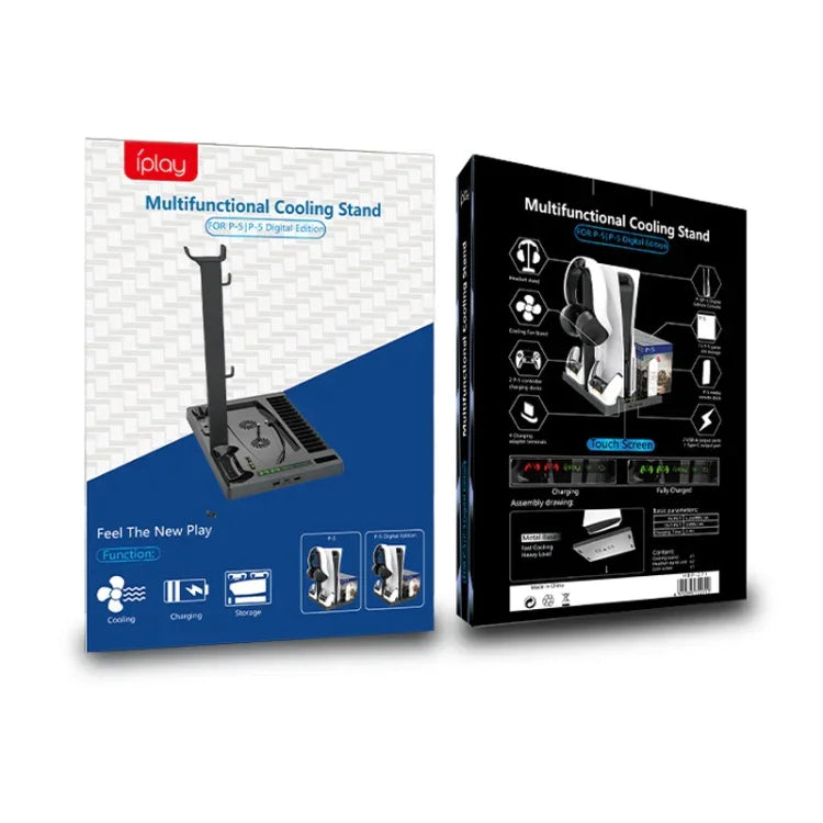 iplay สำหรับฐานพัดลมระบายความร้อนจอยจับเกม PS5 พร้อมที่วางแผ่นดิสก์, HBP-271