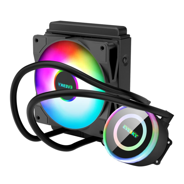 EVESKY พัดลมระบายความร้อน CPU แบบน้ำ RGB พร้อมฮีทซิงค์และเรเดียเตอร์ในตัว ขนาด 120 มม. สีสันสดใส, 120 มม. RGB, 240 มม., 360 มม.