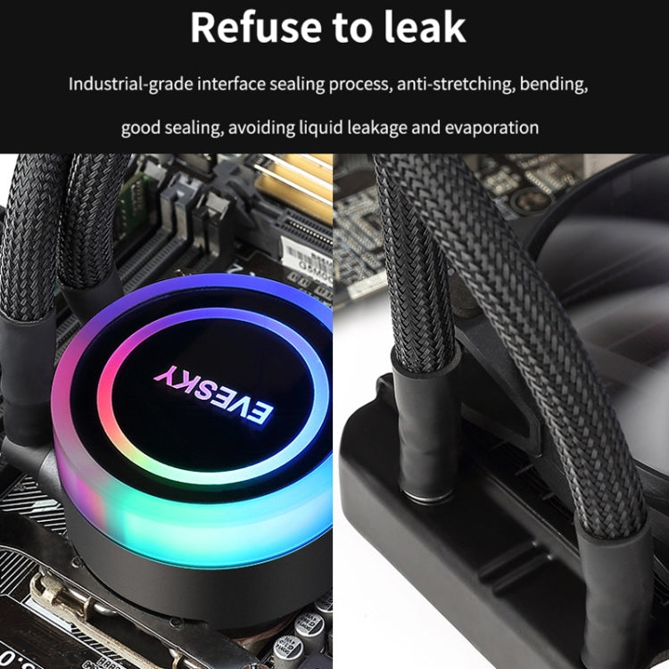 EVESKY พัดลมระบายความร้อน CPU แบบน้ำ RGB พร้อมฮีทซิงค์และเรเดียเตอร์ในตัว ขนาด 120 มม. สีสันสดใส, 120 มม. RGB, 240 มม., 360 มม.