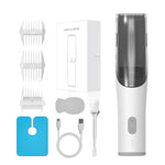 เครื่องตัดผมไฟฟ้ากันน้ำสำหรับเด็ก เสียงต่ำ ชาร์จไฟได้ รุ่นดูดอัพเกรด สีขาว