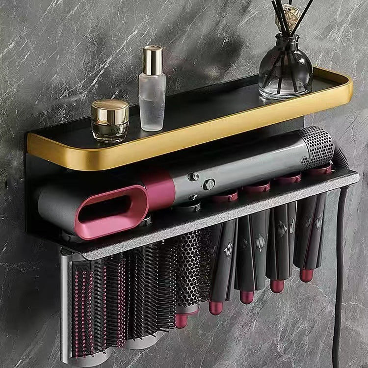 ชั้นวางติดผนังสำหรับ Dyson Airwrap, แบบ A สีดำทอง, แบบ B สีดำทอง, แบบ A สีดำ, แบบ B สีดำ, แบบ C พับลง, แบบ C พับขึ้น