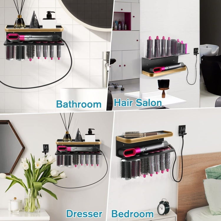 ชั้นวางติดผนังสำหรับ Dyson Airwrap, แบบ A สีดำทอง, แบบ B สีดำทอง, แบบ A สีดำ, แบบ B สีดำ, แบบ C พับลง, แบบ C พับขึ้น