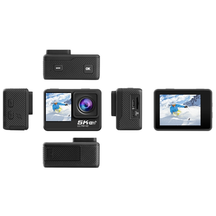 กล้องกีฬากันน้ำ IP68 หน้าจอคู่สัมผัสระยะไกล WIFI HD 5K/30FPS ป้องกันสั่น พร้อมการ์ด 64G หรือ 128G