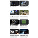 กล้องกีฬากันน้ำ IP68 หน้าจอคู่สัมผัสระยะไกล WIFI HD 5K/30FPS ป้องกันสั่น พร้อมการ์ด 64G หรือ 128G