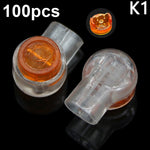 ขั้วต่อสายเคเบิลเครือข่ายโทรศัพท์กันน้ำกันชื้น 100 ชิ้น/แพ็ค รุ่น K1, K2, K3