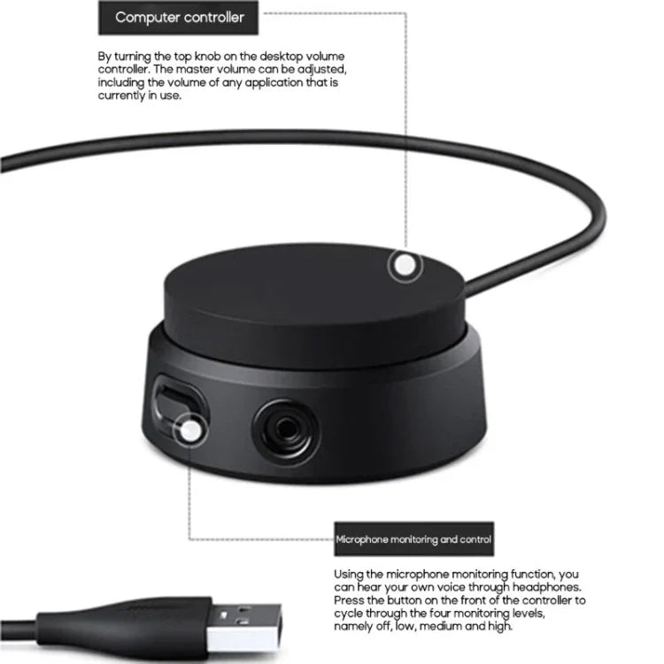 สำหรับสายควบคุมเสียง USB หูฟังเกม A10 / A40 / QC35 II / QC45, ZS0265
