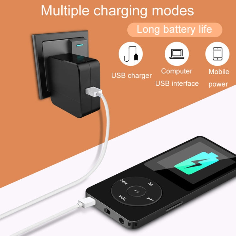 เครื่องเล่นเพลง MP3/MP4 บลูทูธสำหรับนักเรียน พร้อมฟังก์ชันอ่านหนังสืออิเล็กทรอนิกส์, ไม่มีการ์ดความจำ, พร้อมการ์ดความจำ 8GB, 16GB, 32GB, 64GB