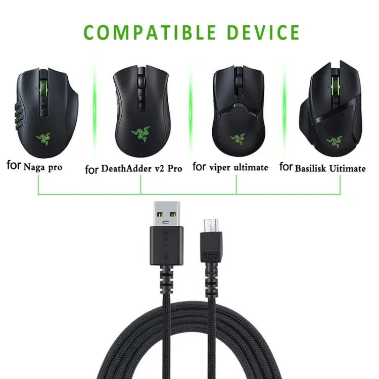 สายชาร์จเมาส์ไร้สายสำหรับ Razer / Naga Viper Pro / Viper V2 รุ่นมืออาชีพ