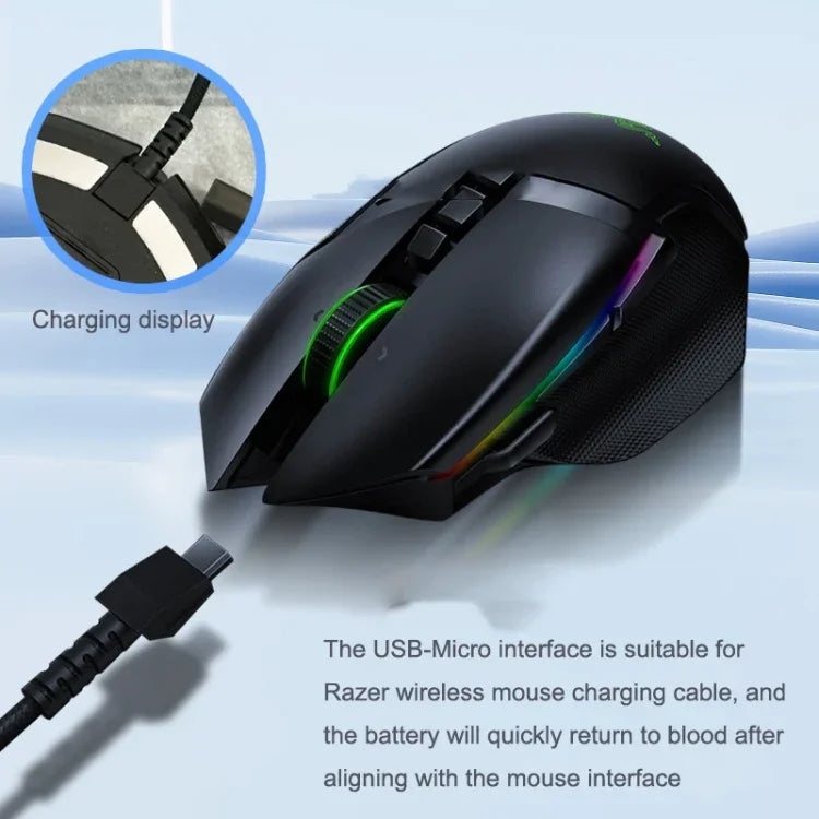 สายชาร์จเมาส์ไร้สายสำหรับ Razer / Naga Viper Pro / Viper V2 รุ่นมืออาชีพ