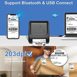 เครื่องพิมพ์ฉลากความร้อนไร้สาย Phomemo D520-BT สำหรับพิมพ์ฉลากจัดส่ง บลูทูธ สำหรับบาร์โค้ดและที่อยู่, US, EU
