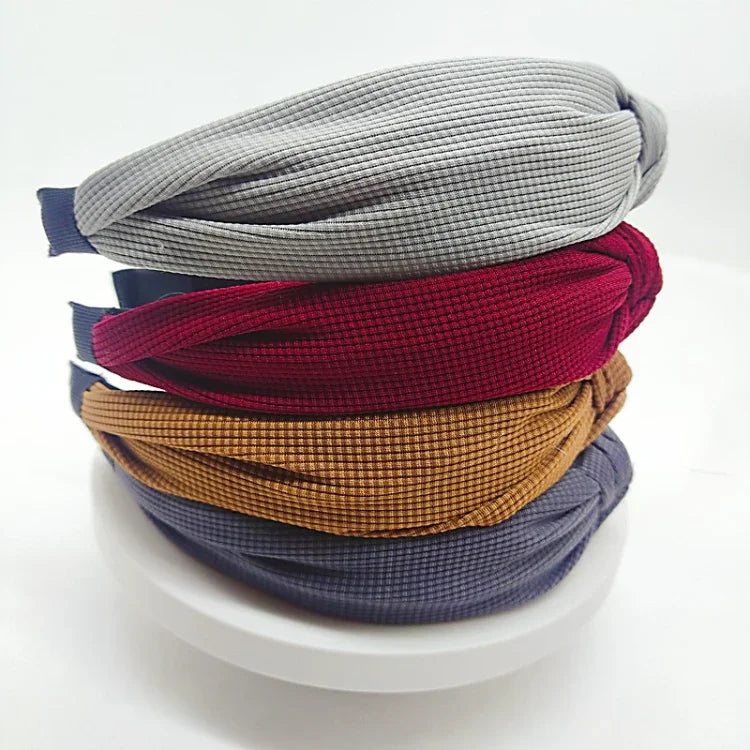 ผ้าคาดผมกว้าง 5 ซม. สีพื้นแบบกด